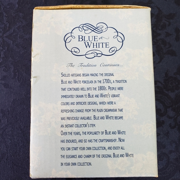 Blue White Toothbrush Holder Porcelain Vintage 5" Flow Blue NOS Bathroom Vase - Picture 5 of 9